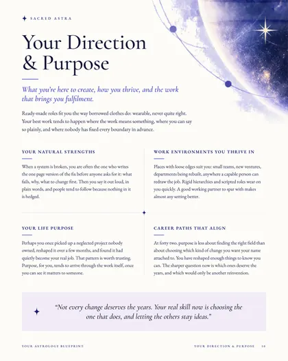 Your Direction & Purpose, a page from a sample Blueprint