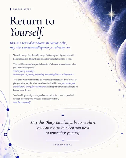 Page 42 of a sample Blueprint: Return to Yourself