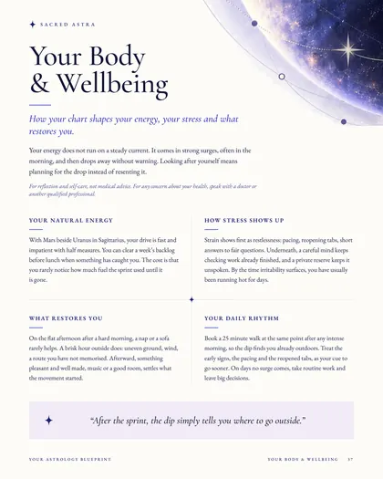 Page 37 of a sample Blueprint: Your Body & Wellbeing